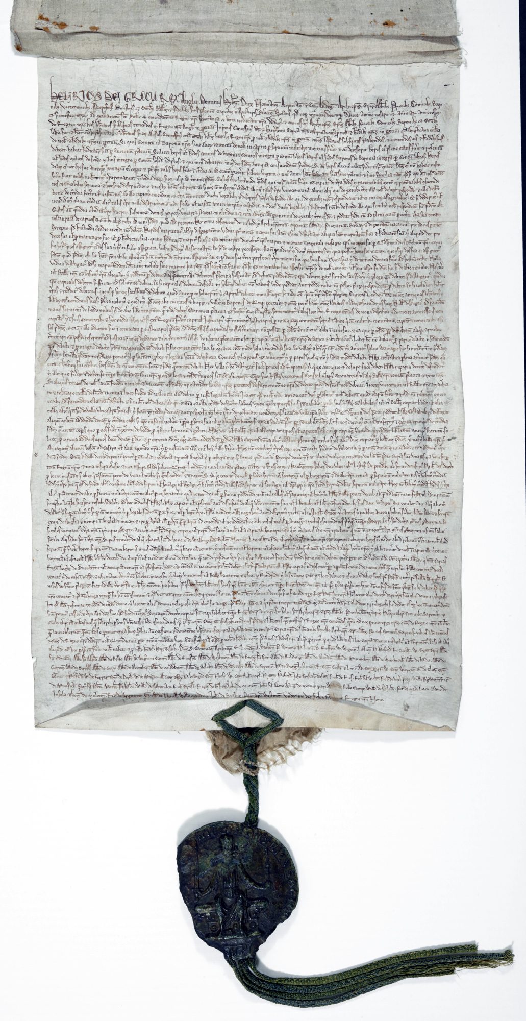 Photo of a surviving Magna Carta manuscript
