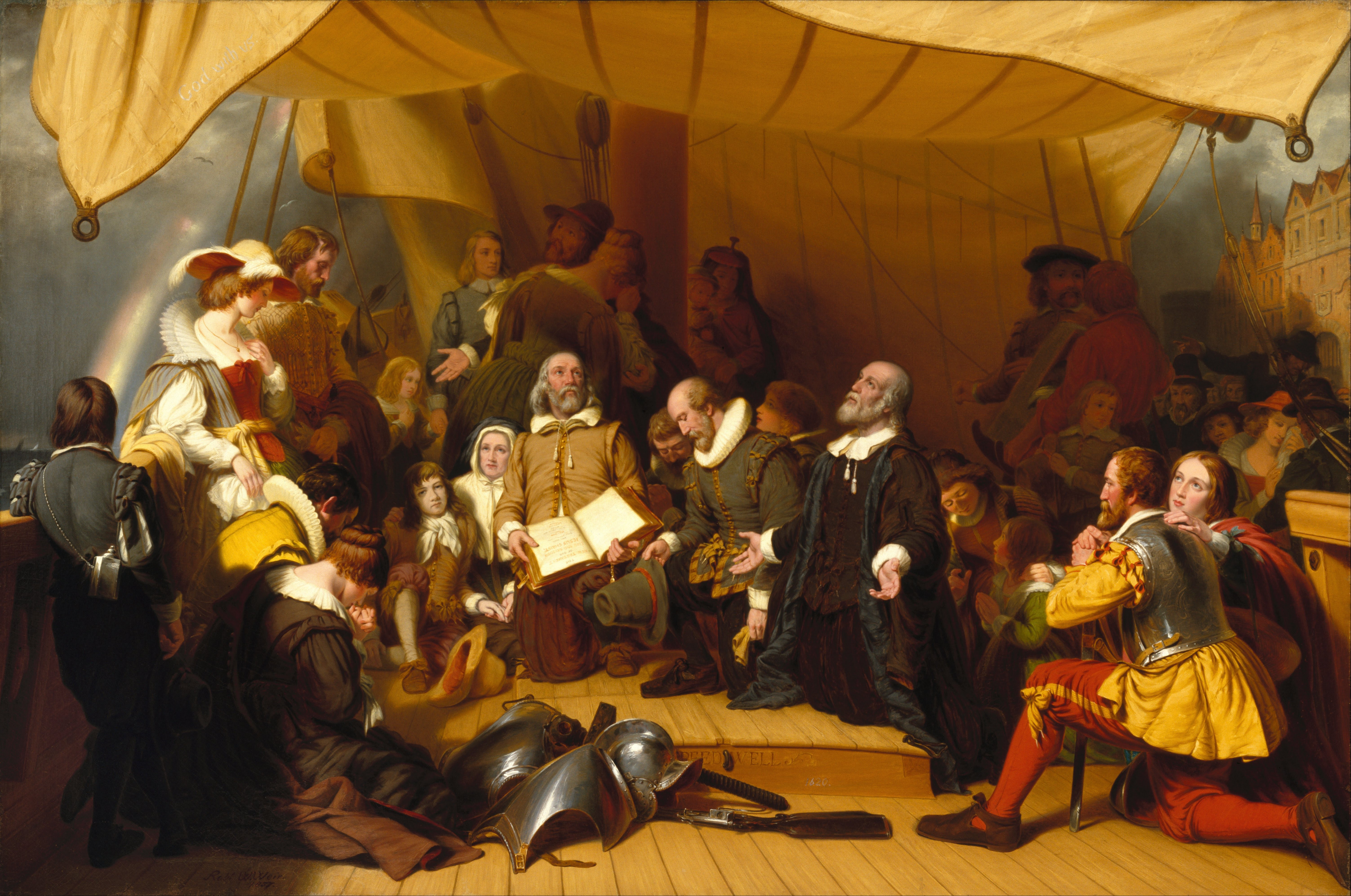 Embarkation of Pilgrims by Robert Walter Weir, 1857