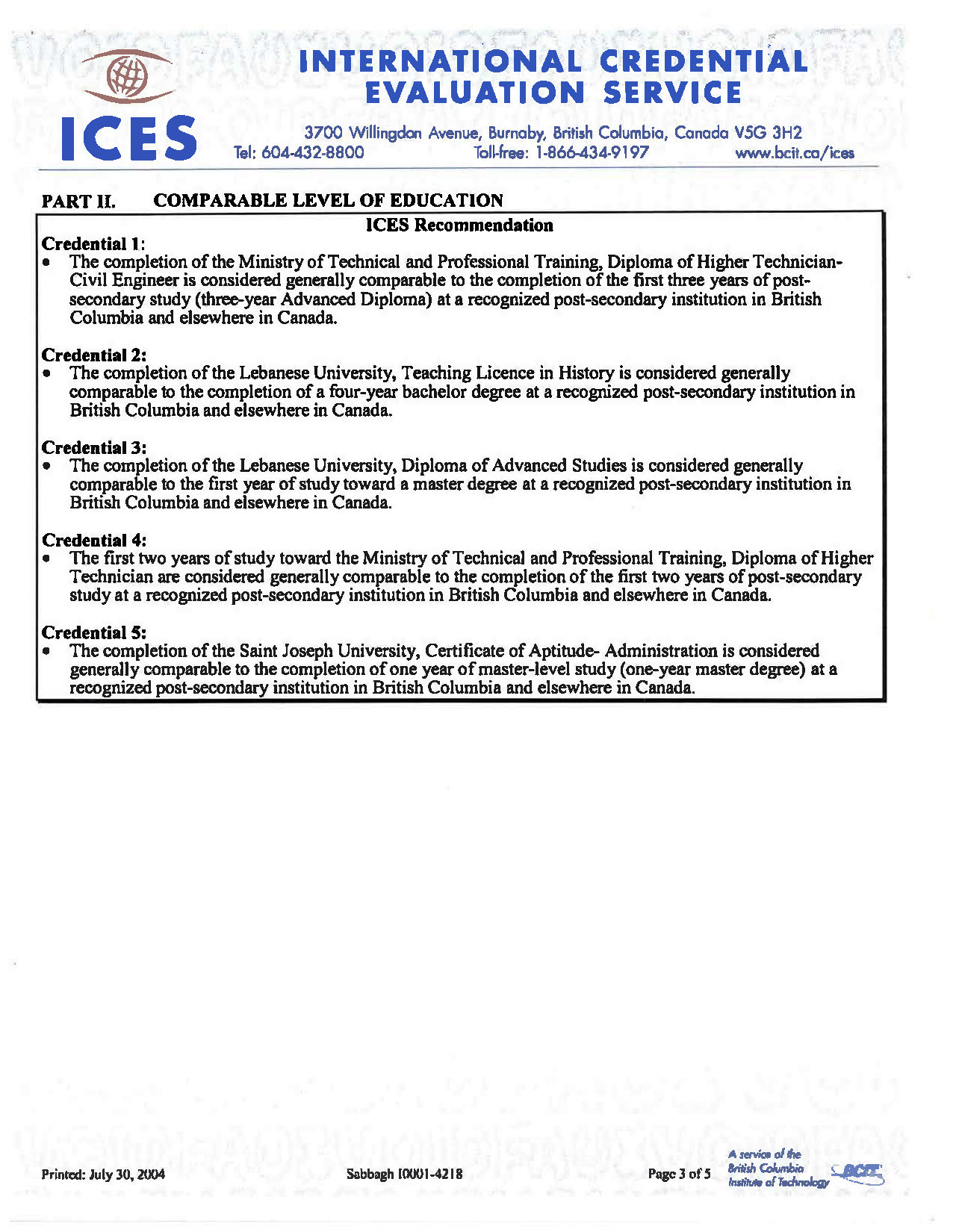 ICES Assessment Document 1